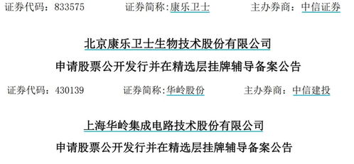 北交所動態(tài)追蹤 志晟信息與中設(shè)咨詢啟動打新，康樂衛(wèi)士、華嶺股份步入輔導(dǎo)期